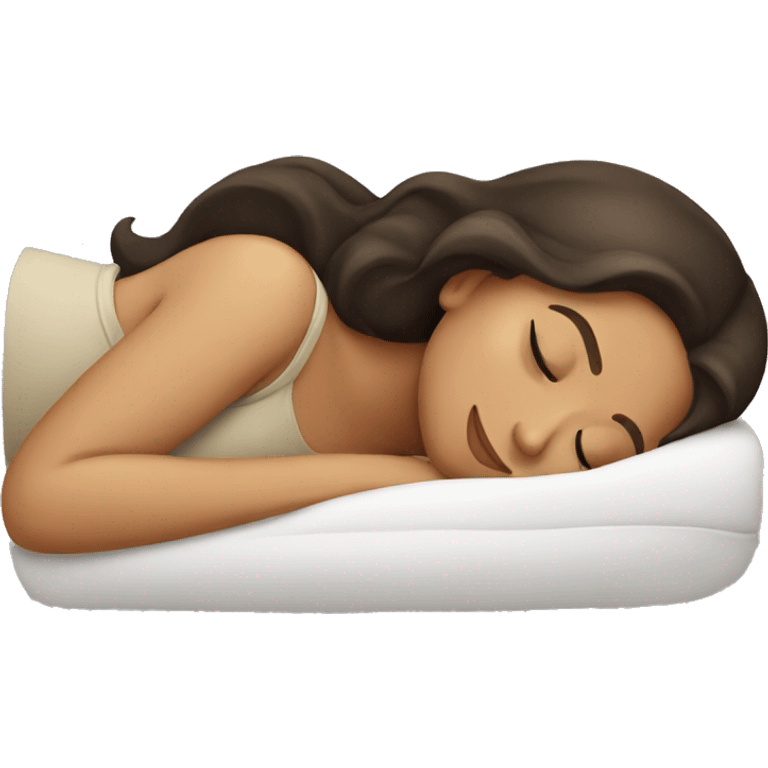 Brunette girl sleeping emoji