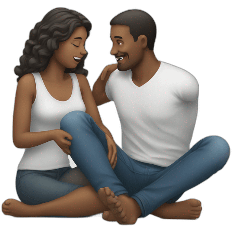 Man on knee facing  woman emoji