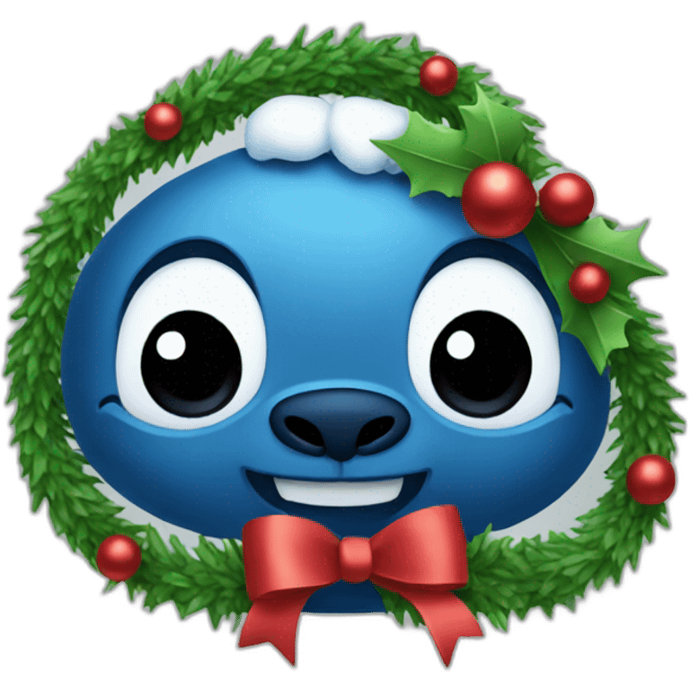 Stitch with christmas garlands emoji