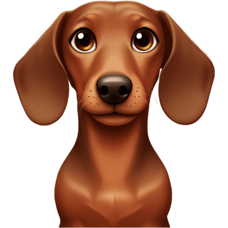 Brown dachshund ￼with hearts emoji