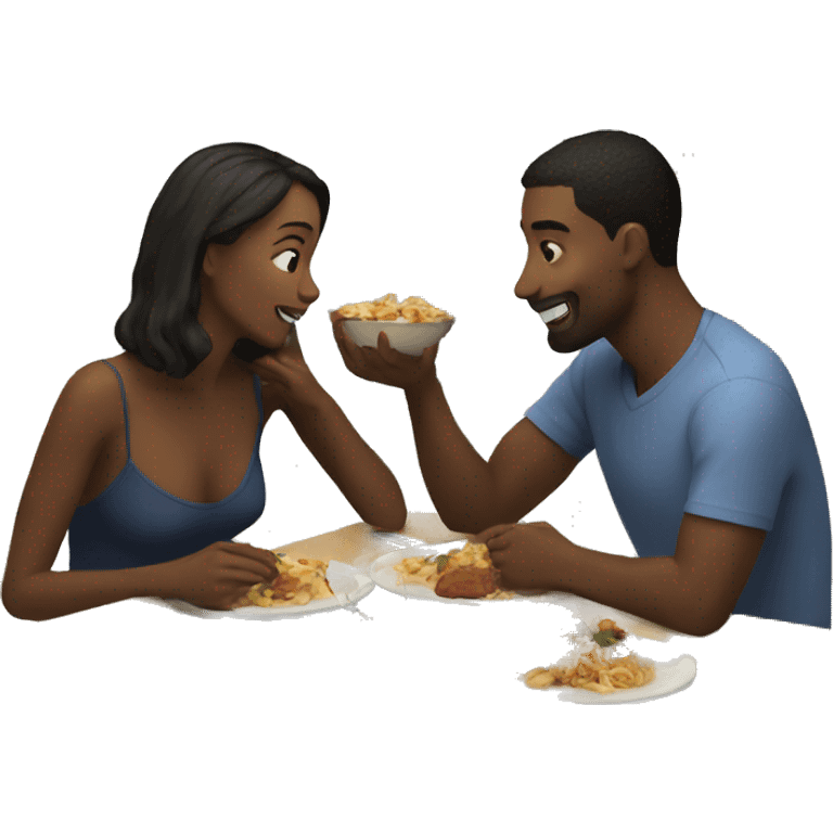 lovers eating dinner together  emoji