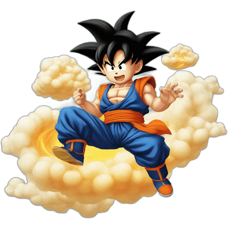 Son Goku on his magic cloud emoji