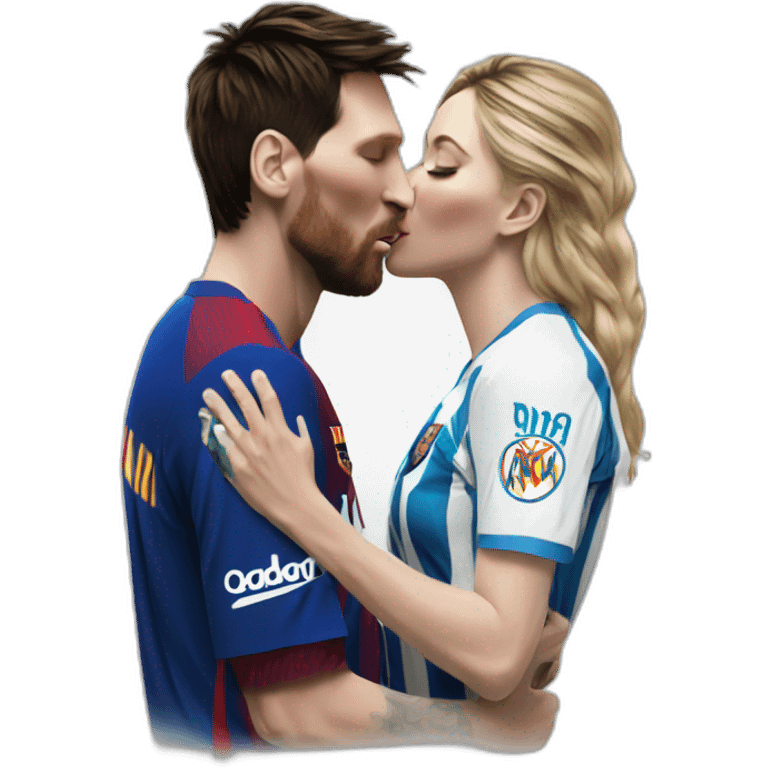 Madonna kissing Messi emoji