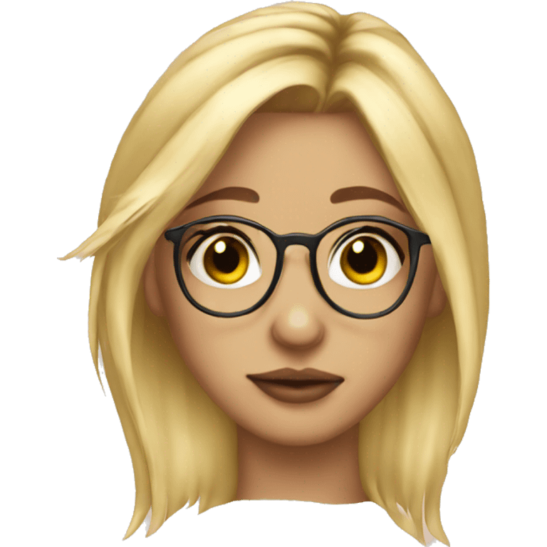 Blonde girl nose ring glasses pretty emoji