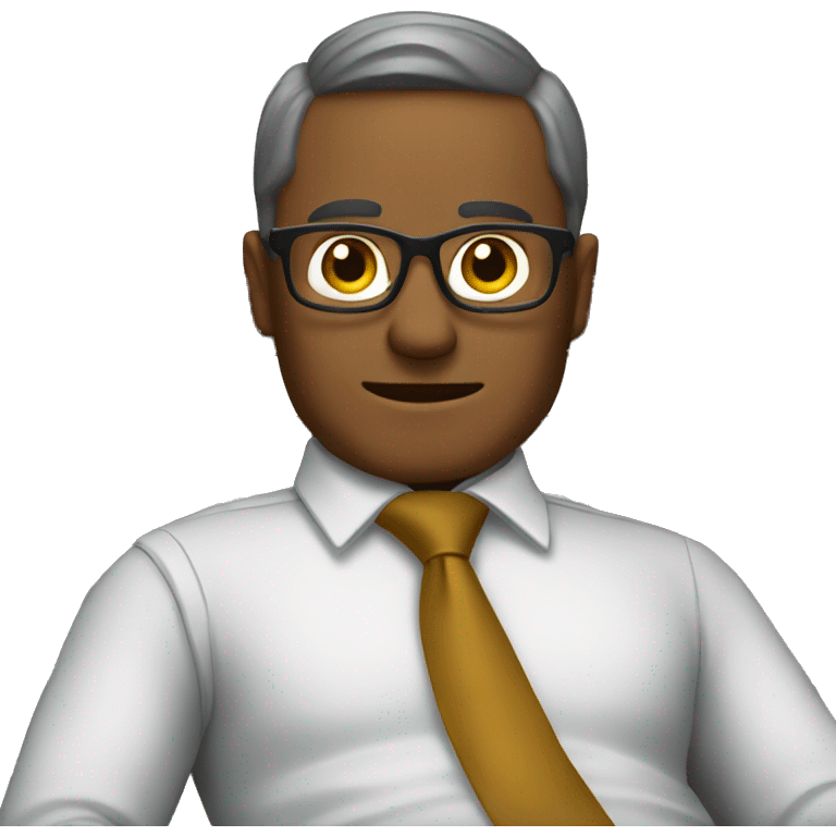 a man in tie sitting on bench emoji