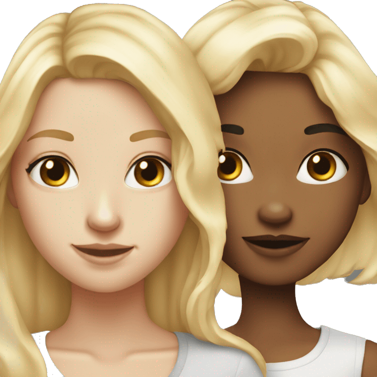 Two blonde friends one with freckles both white emoji