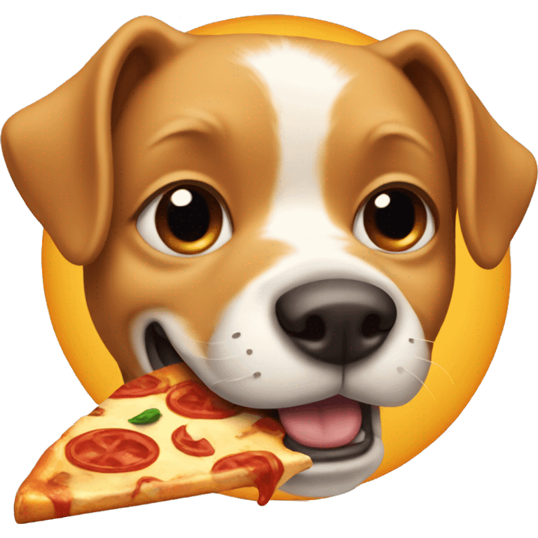 Dog eating pizza emoji