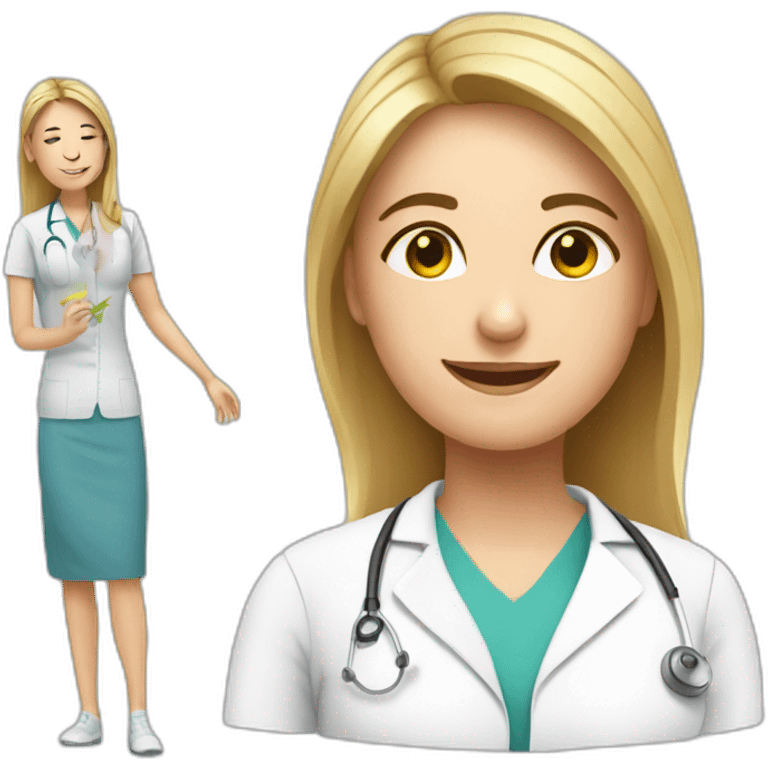 physiotherapist girl working with patients emoji