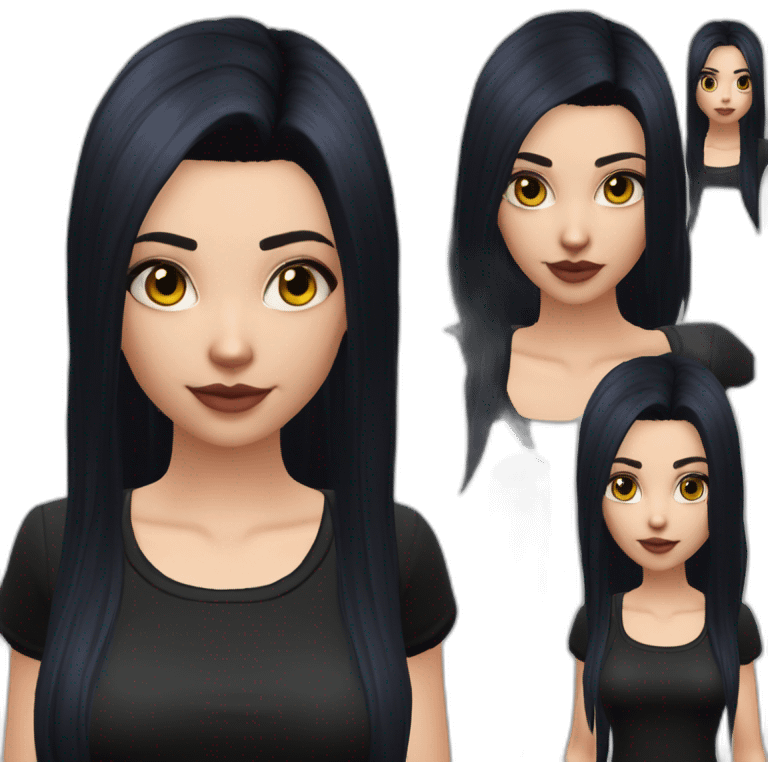 Sims+4+Anime+Cassandra+Goth-girl-dark-hair-black-tshirt+perfectly-centered emoji