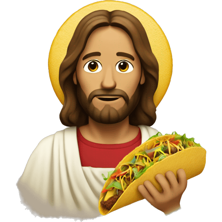 Jesus Christ with a taco emoji