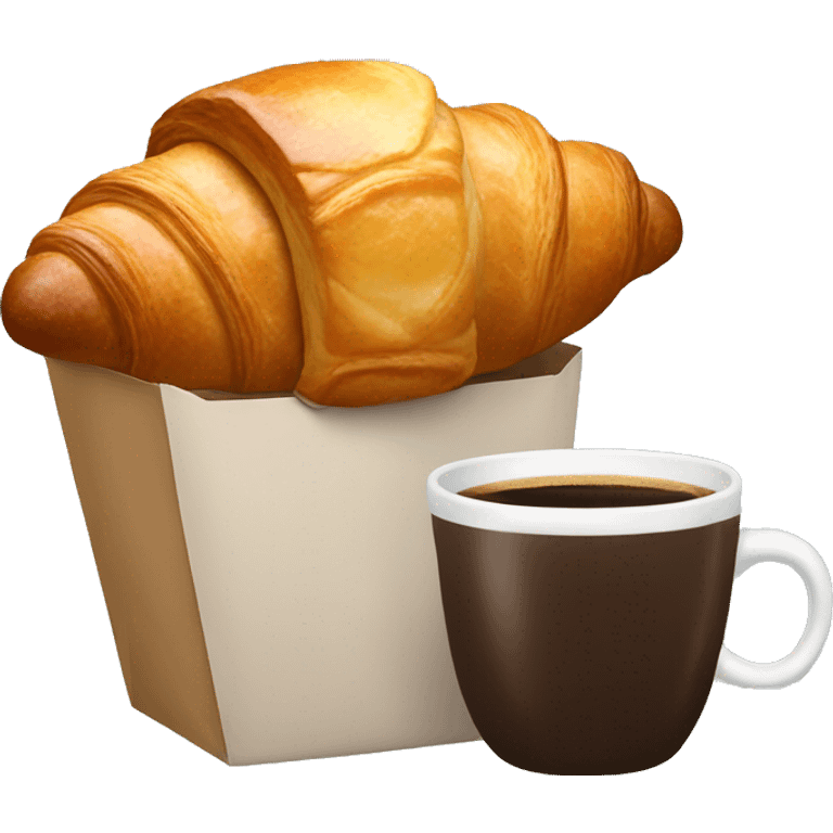 croissant and coffee take out emoji