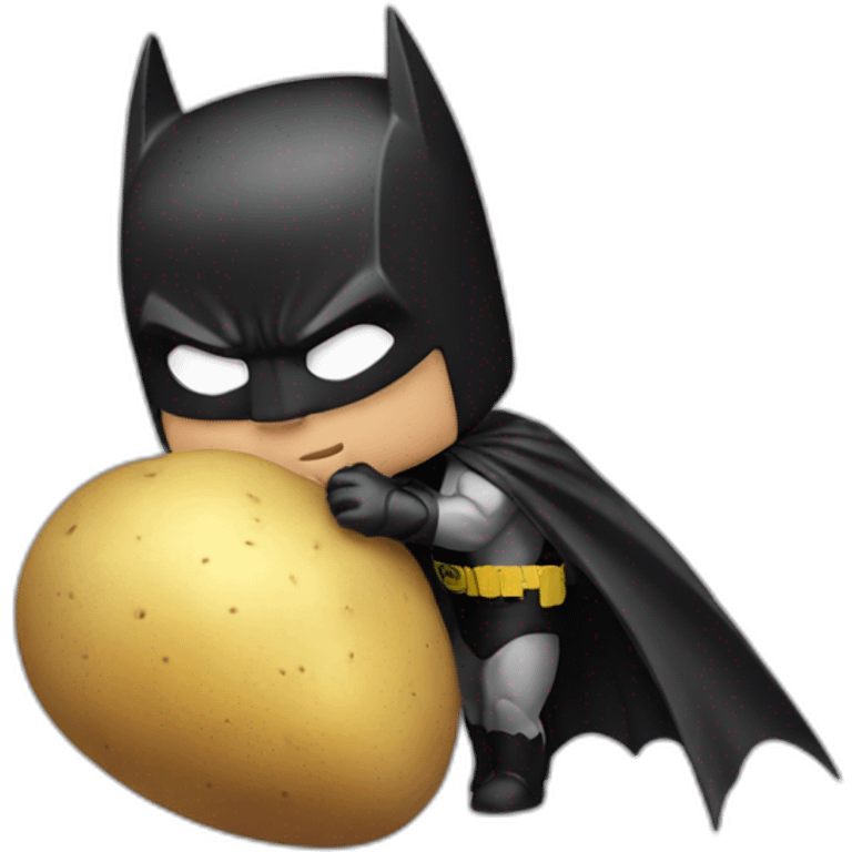 Batman kissing a potato emoji