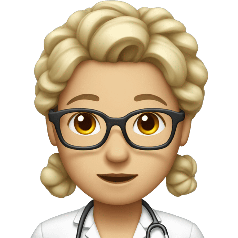 A doctor with a bow on her hair emoji