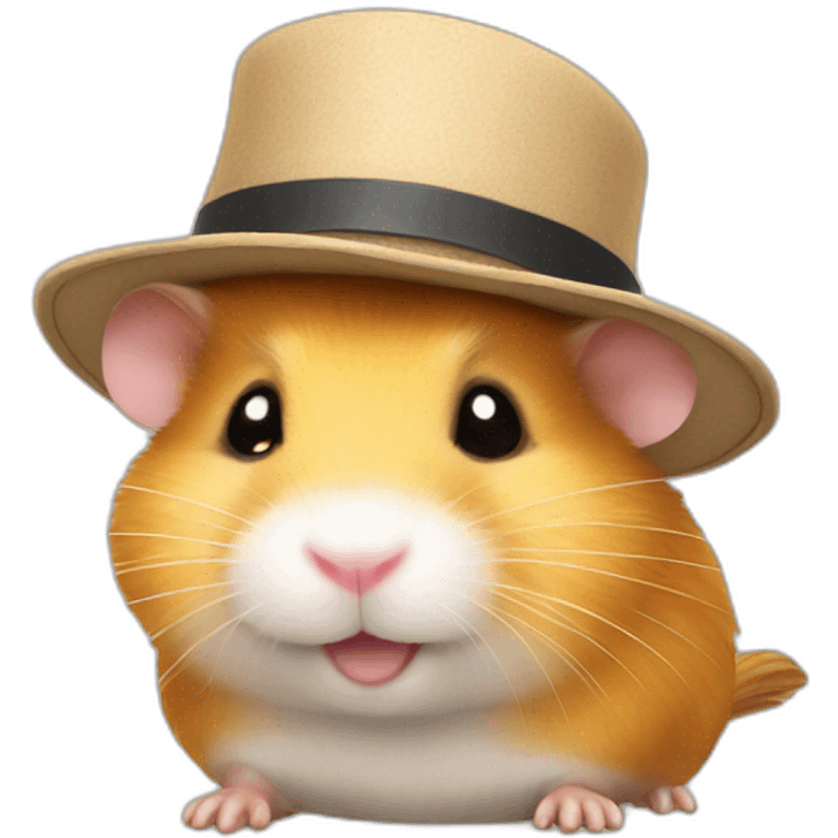 a hamster with a hat emoji