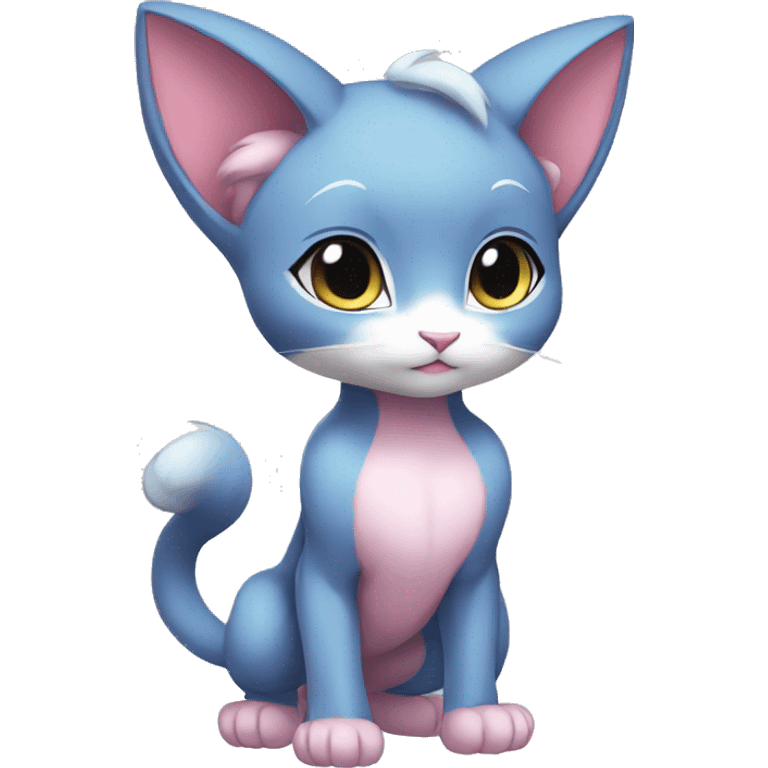 Chibi Anthro Mew-Pokémon full body emoji