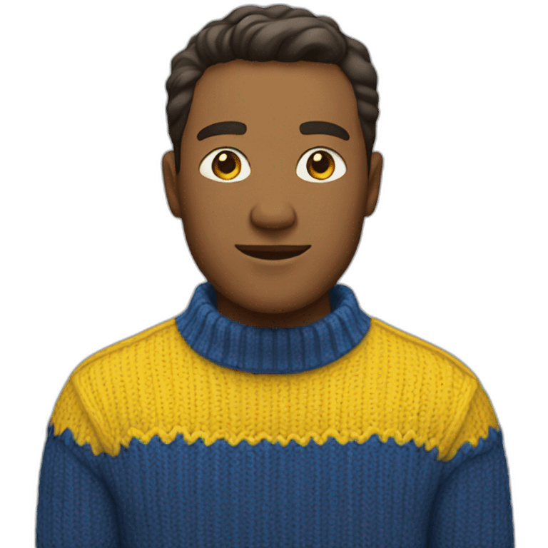 Man in blue and yellow sweater emoji