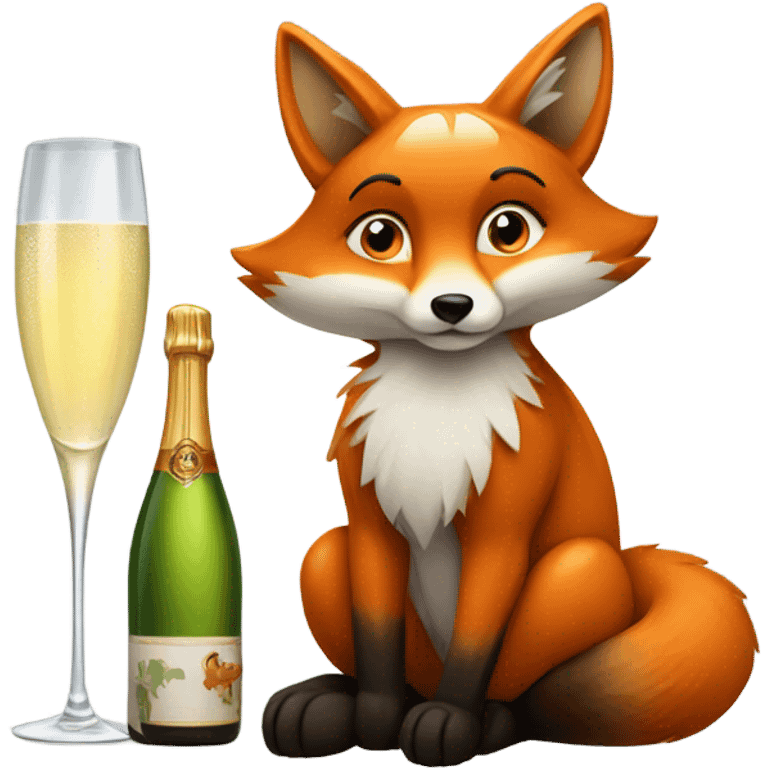 fox with prosecco emoji