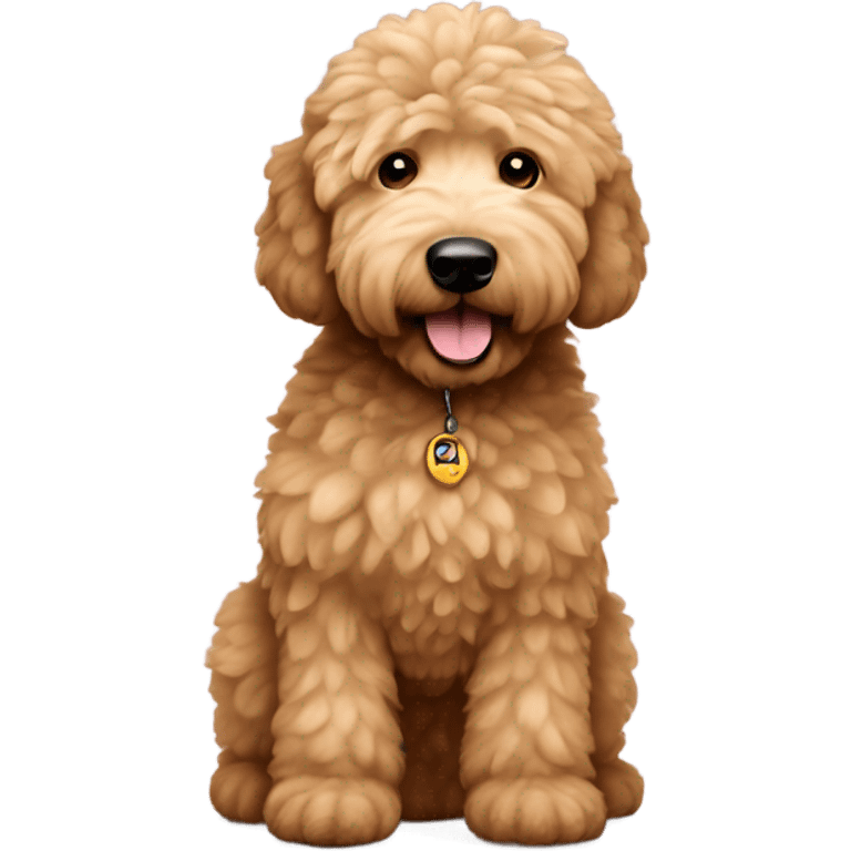 fluffy light brown golden doodle emoji