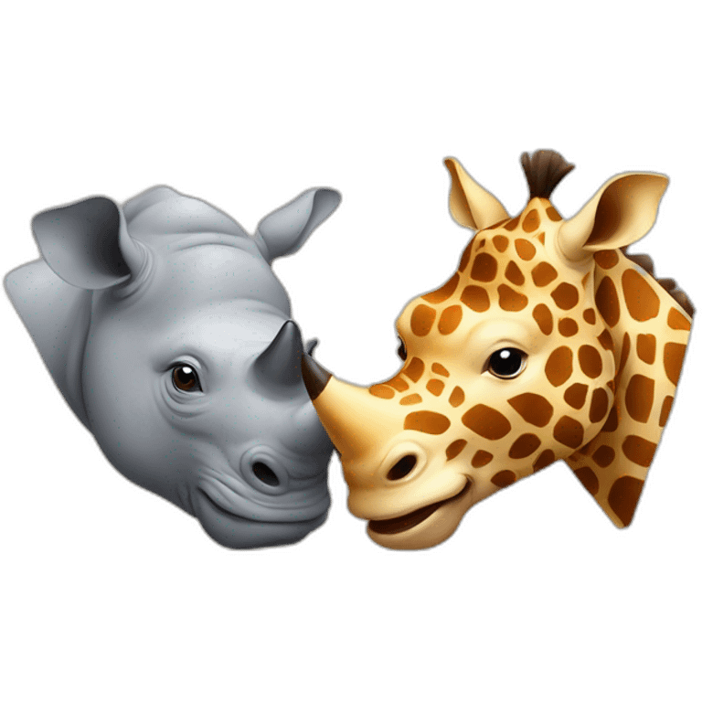 Rhino and girafe just face emoji