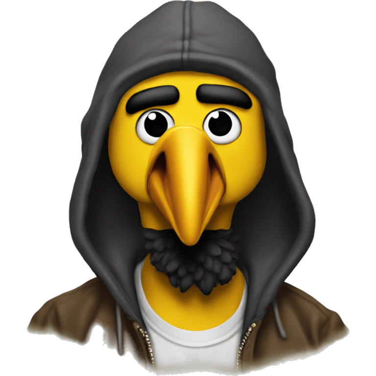 Thug-Life Gangster-style Hood-version of Big Bird emoji