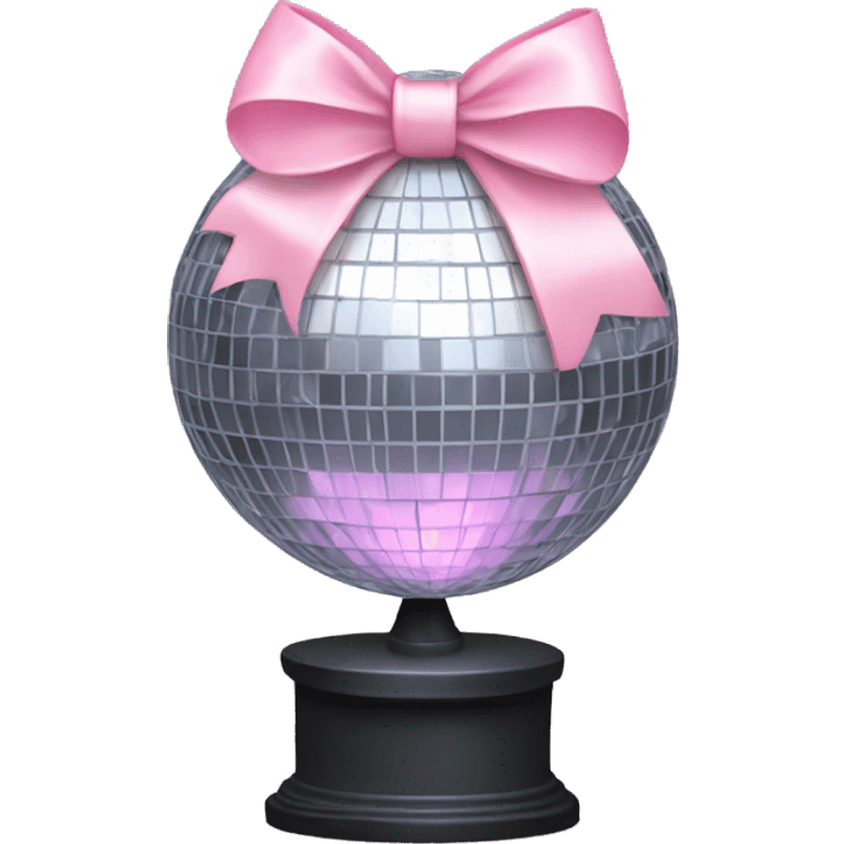 disco ball with a light pink bow emoji