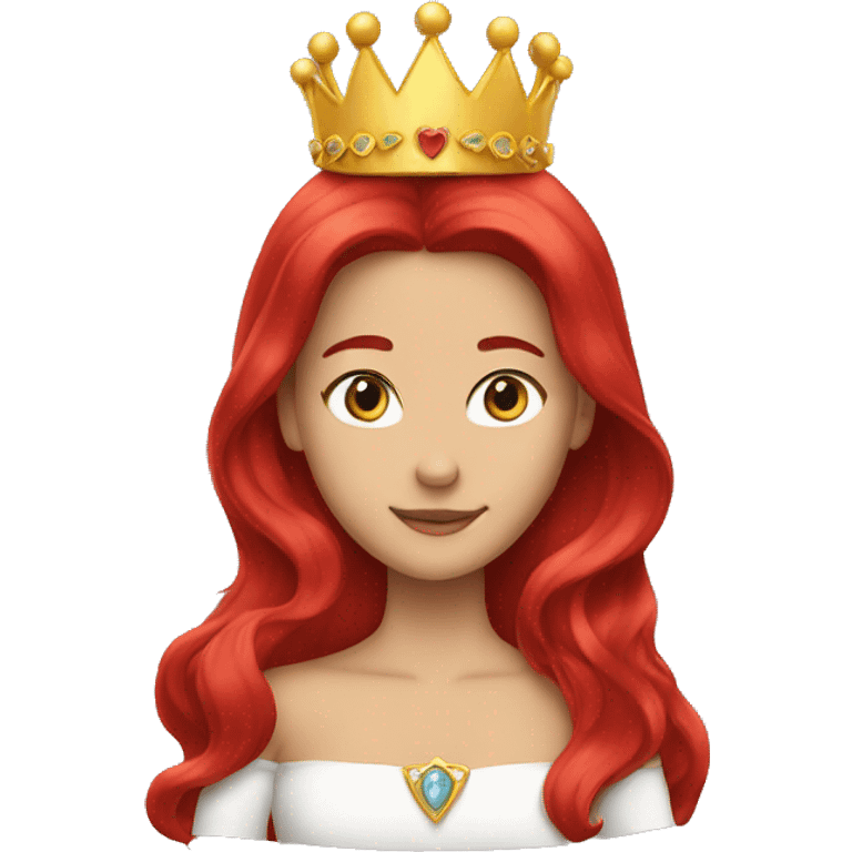 princess crown on red long hair emoji