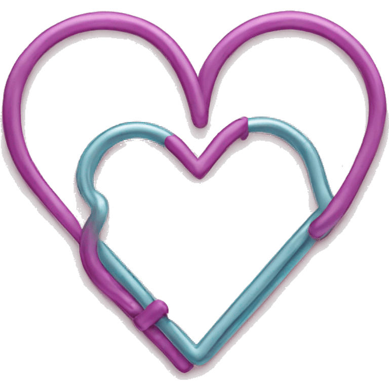 A heart-shaped paper clip emoji