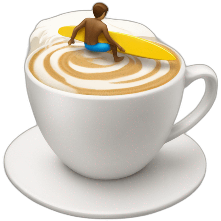 A person surfing in a capuccino  emoji