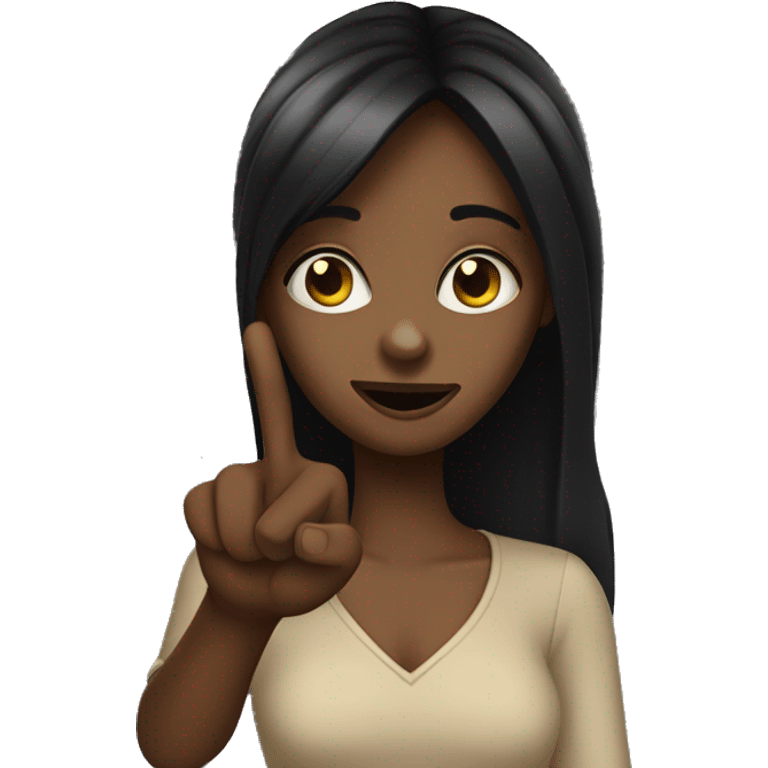 dark-hared girl showing down with an index finger  emoji