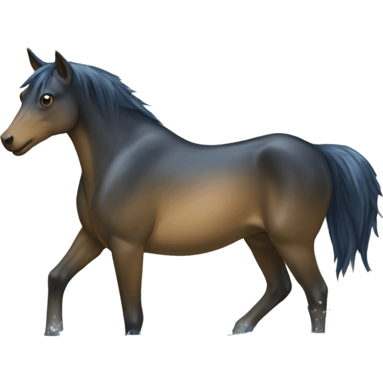 kelpie: Water-dwelling shape-shifting creatures that often appear as horses and lure unsuspecting victims into the water  emoji