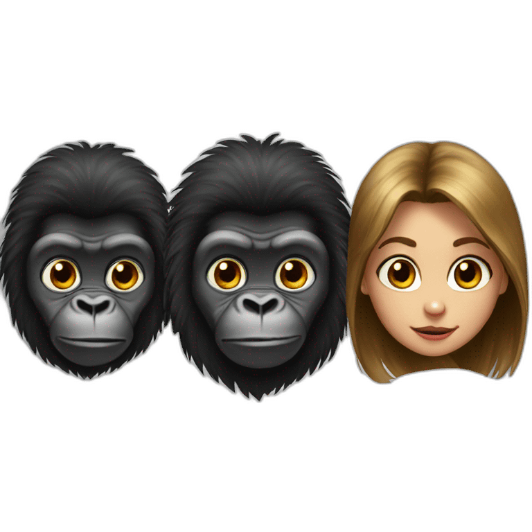 5 gorillas 1 girl emoji