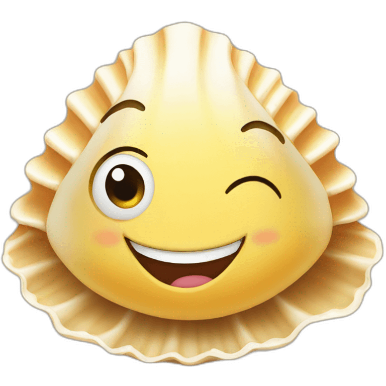 seashell smiling emoji