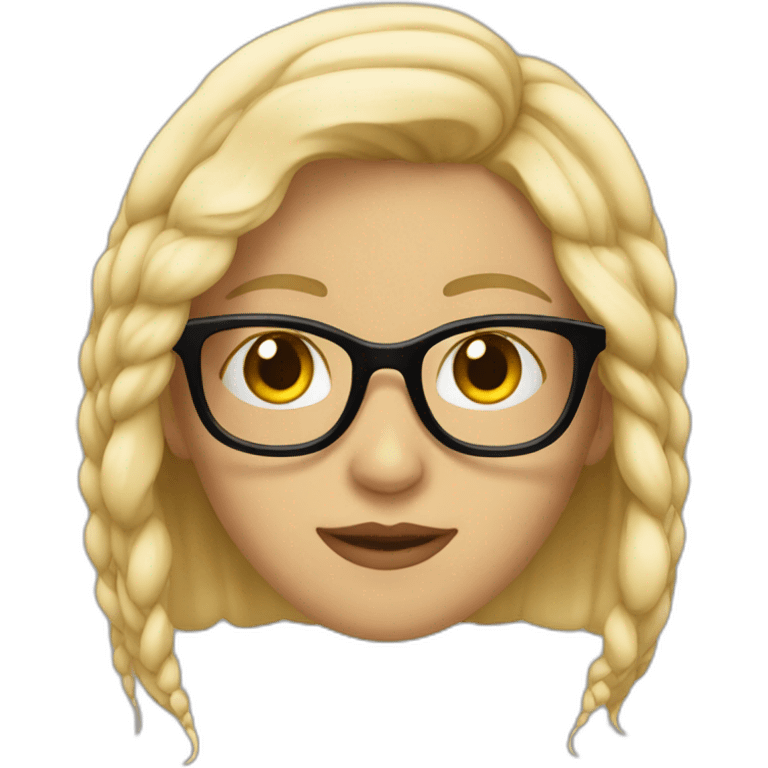 rubia con lentes emoji