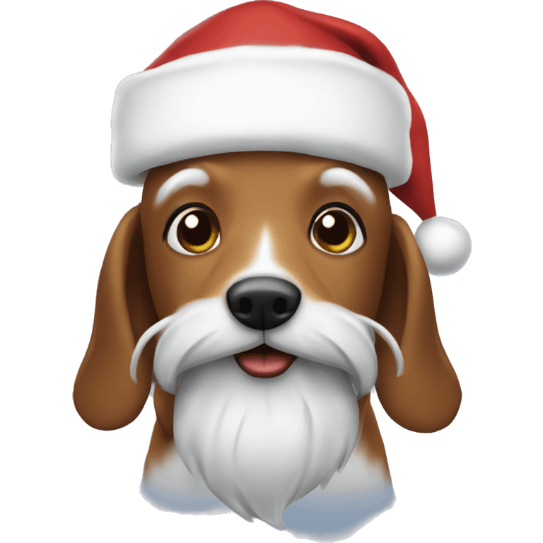 Santa with daschunds instead of reindeer emoji