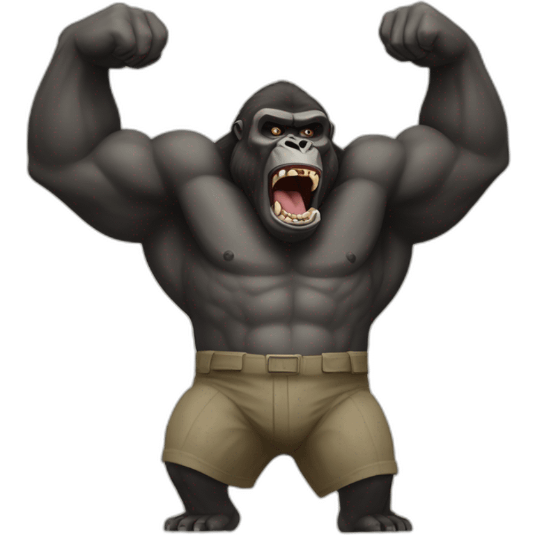 Buff Gorilla defeating Adolf Hitler emoji