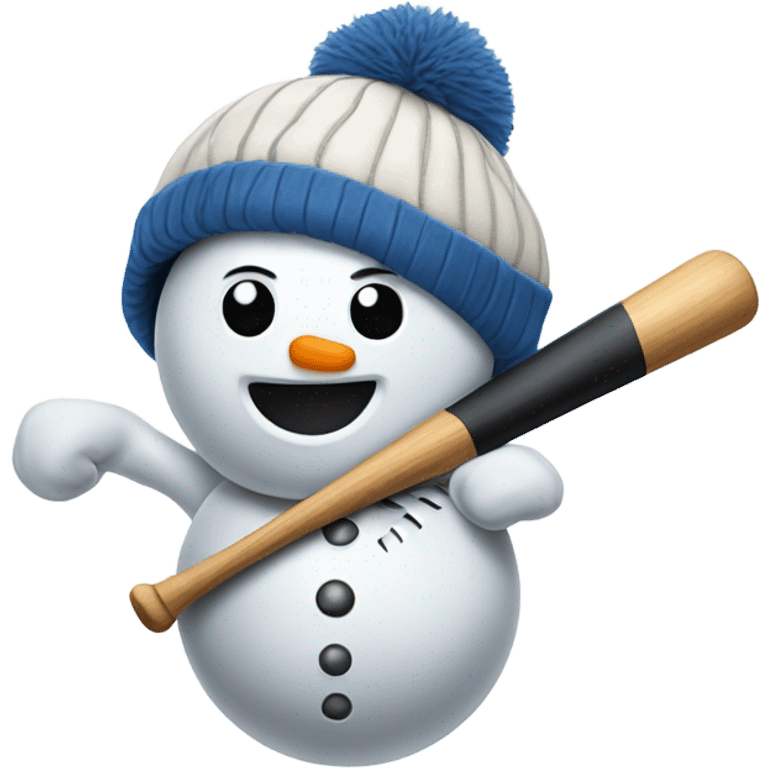 Snowman playing baseball  emoji