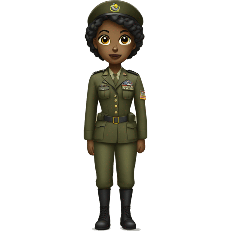 Black girl in an army uniform  emoji