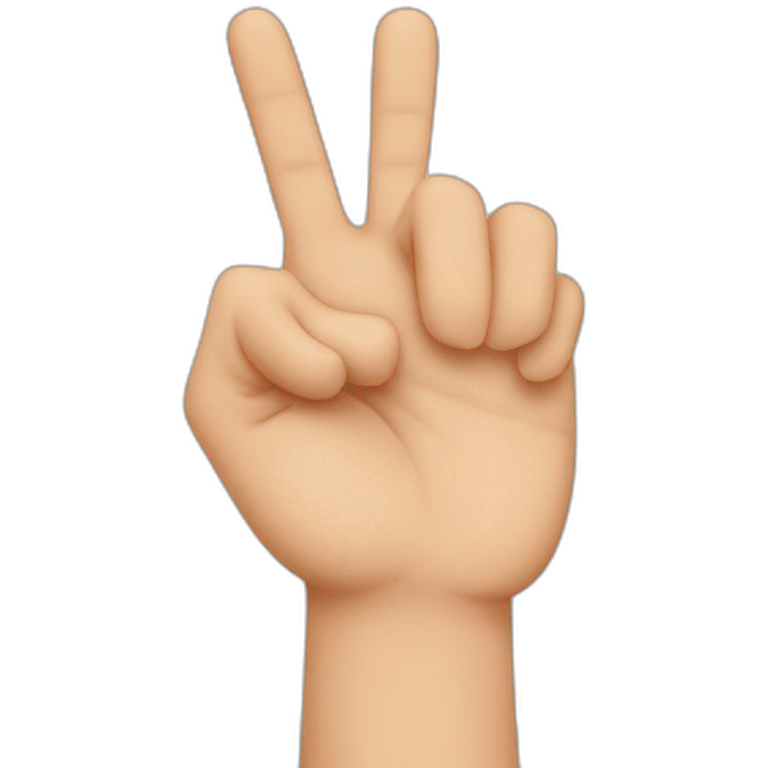 thumb finger between index and middle fingers emoji