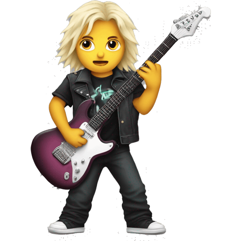 Heavy metal kid with electric Guitar emoji