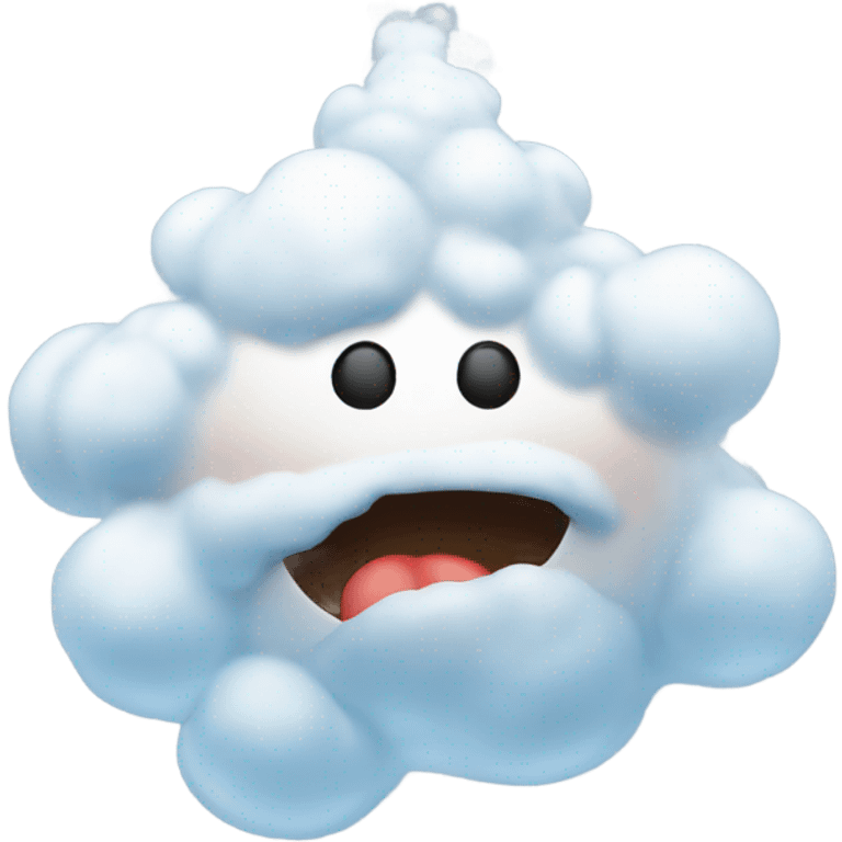 Snowman farting clouds emoji