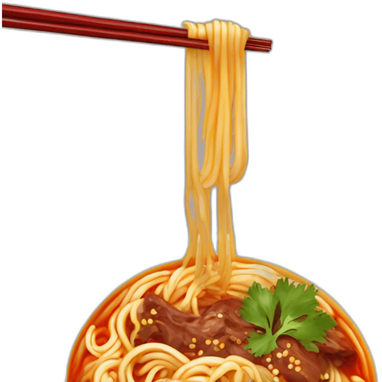 Lanzhou beef noodle with spicy oil emoji