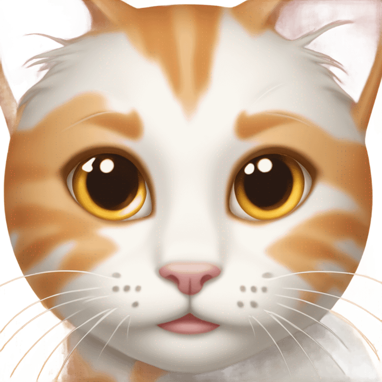 Orange and white girl cat’s face  emoji