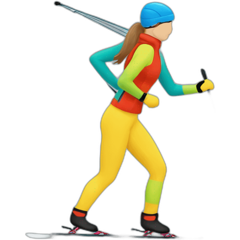 cross country skier vasaloppet palm tress on dress emoji