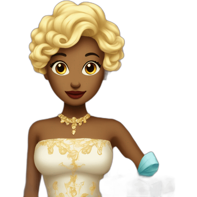 golden sugar baby with luxurius gifts in her luxurious apartment emoji