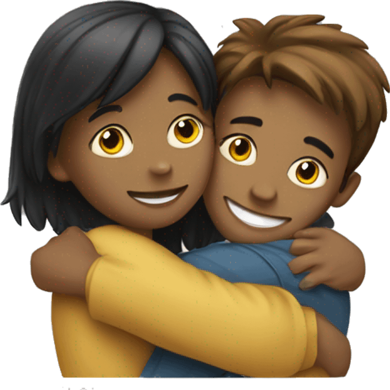 Girl hugging boy emoji