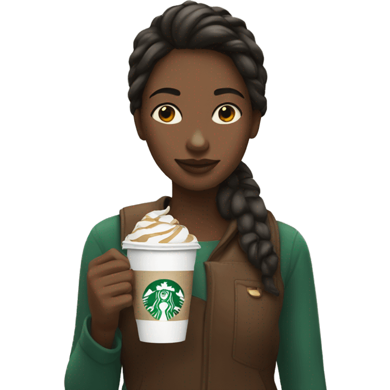 Girl drinking starbucks emoji