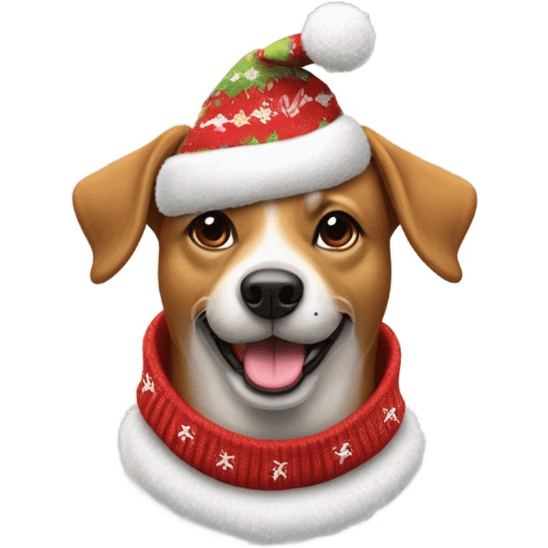 Christmas dog emoji