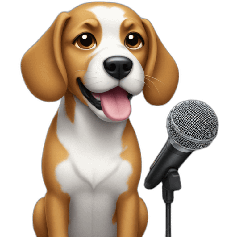 microphone dog emoji