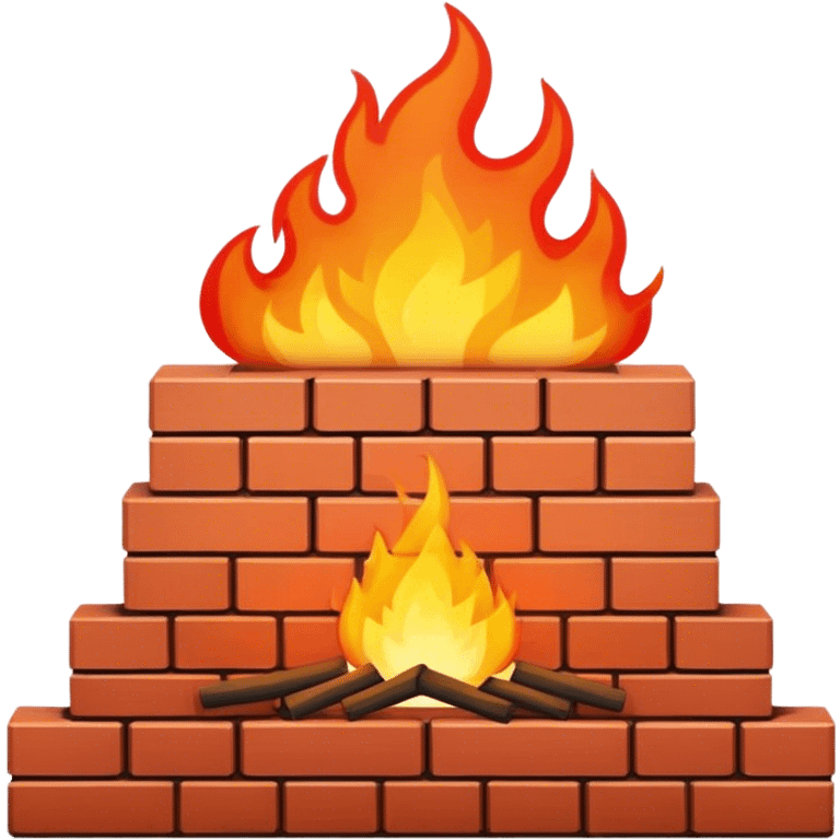 brick wall with fire on top emoji