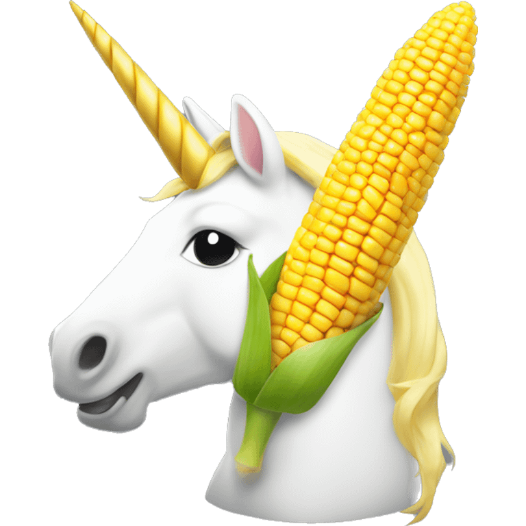 Unicorn with corn for a horn emoji